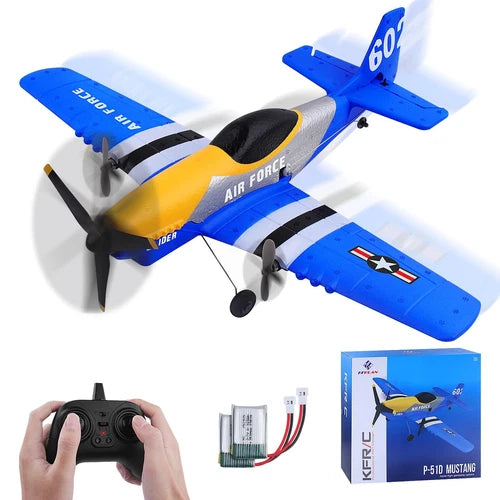 RC Plane 3-Channel 2.4GHZ RC Airplane P51D Mustang Fighter with 2 Batteries K...