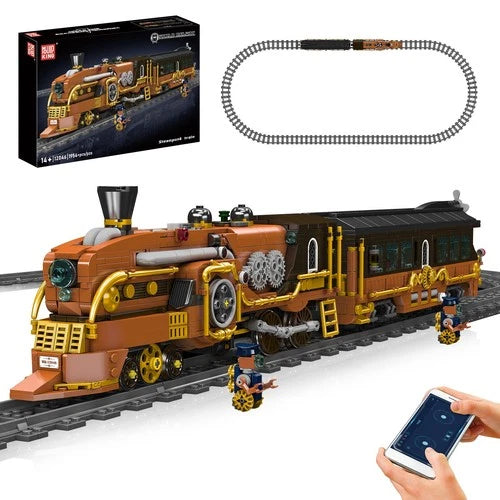 Mould King 12046 Steampunk Train Remote Control Building Block Electric Toy