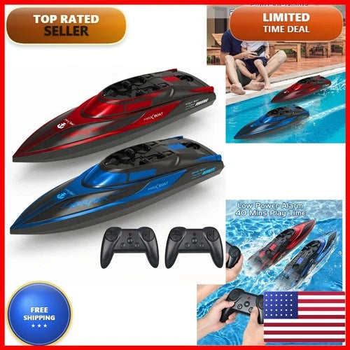 Yamaester RC Boats 2 Pack LED Lights Waterproof Self-Righting Toy for Kids