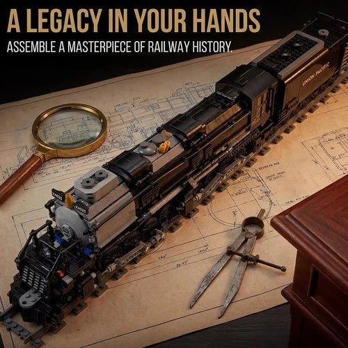 Big Boy Steam Train Building Block Model Toy Set for Adults