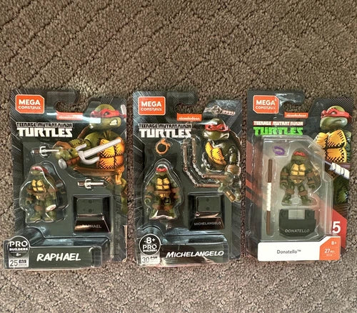 MEGA Construx Probuilder TMNT Lot Raphael Michelangelo Donatello 25pc 8+