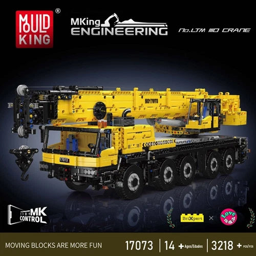 Mould King 17073 Engineering Crane Truck Building Block Remote Control Vehicle
