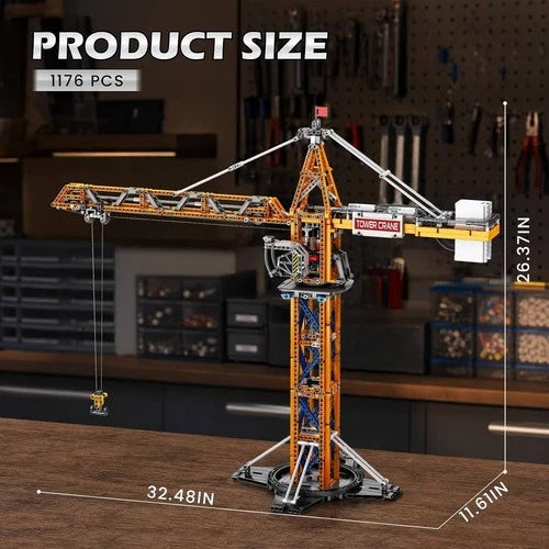 New Reobrix Tower Crane 22013 Remote Control Building Block Model 14+ 1176pcs