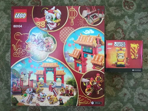 Lego Lion Dance 80104 & 40540 Lion Dance Guy Brickhead - Both New & Sealed