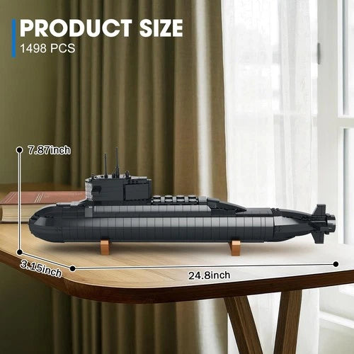 Reobrix Nuclear Submarine Building Set for Adults, 1498 PCS Military Submarin...