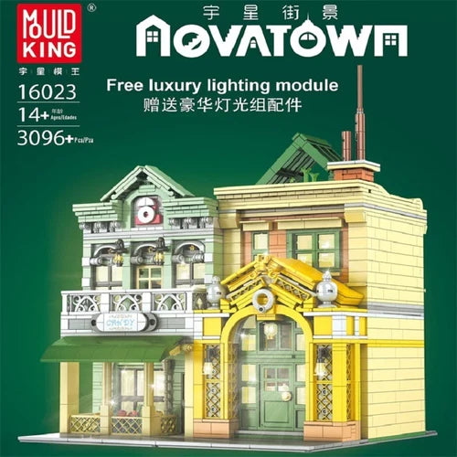 Modular French Restaurant Street View Architecture Building Blocks Toy 3096pcs