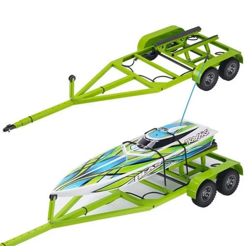 Powerhobby 1/10 Adjustable Metal RC Boat Trailer w/ LED Lights Green
