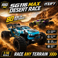 SG116 MAX 1:16 4WD Brushless RC Car 80KM/H High Speed Off Road Drift Truck