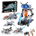 5 in 1 STEM RC Robot Building Kit, Fighter Jet Airplane Building Set with APP