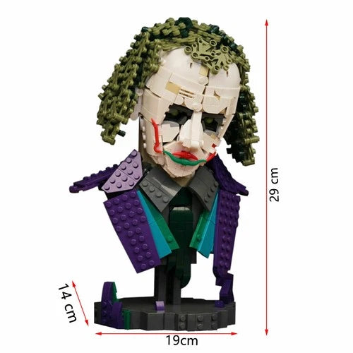 MOC-42009 Joker Bust Sculpture with Base 1092 Parts Building Blocks Set