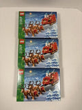 Lot of 3 - Lego Santa's Sleigh Christmas 40499 Set - New Factory Sealed