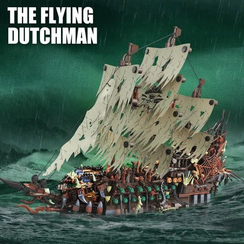 Pirate Ship Building Set with Lights MOC Flying Dutchman Model for Teens &