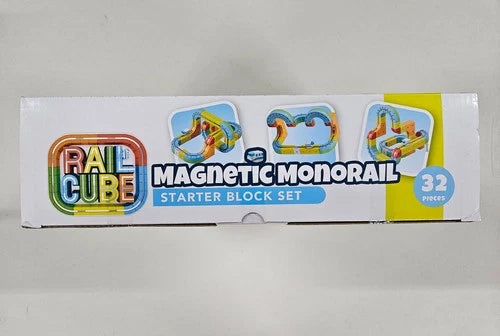 NEW & SEALED Rail Cube Magnetic Monorail Starter Block Set 32 pcs - Sankyo Toys