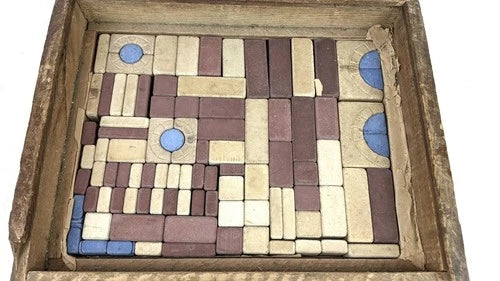 Antique Richter's Anchor Stone Building Blocks Set in Original Box