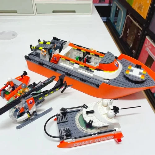 742pcs Coast Guard Rescue Boat Building Blocks MOC 60504 Toy New Sealed (bagged)