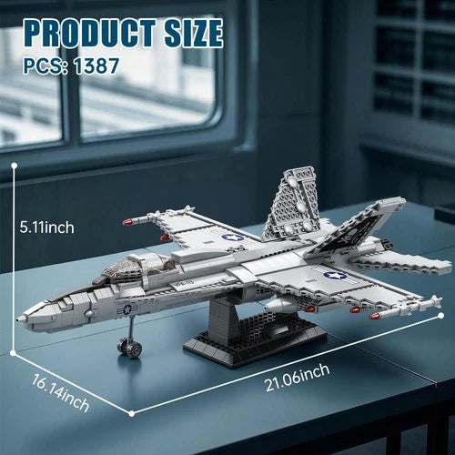 Reobrix F18 Fighter Jet Building Set for Adults, 1387 PCS Military Aircraft B...