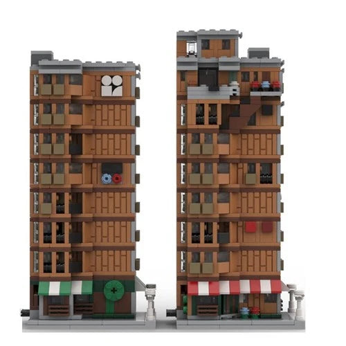 MOC-153217 Modular Apartment Building Blocks Street View Set 1472 Pieces MOC