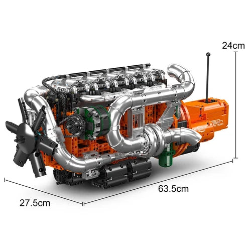 Mould King 10200 Truck Engine Motor Model That Run Building Block Adult Kid Toy
