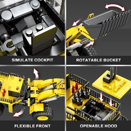 RC Bulldozer Building Blocks Set for Adults with Lights 22009