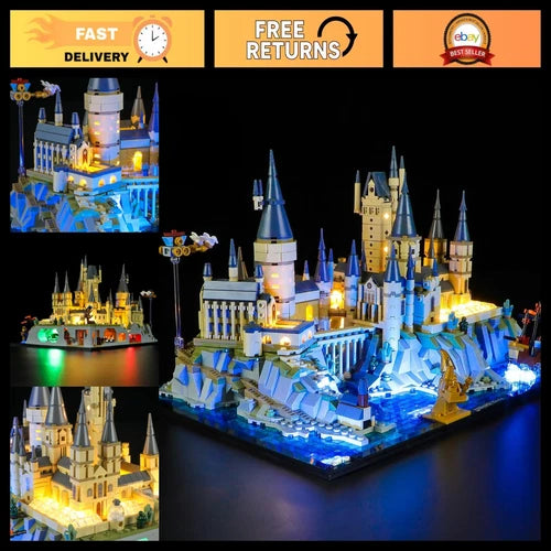 MEOW Hogwarts Castle Light Kit - Illuminated Building Set, Easy Install, Fun Gif