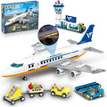 City Airport Airplane Building Set - 901 PCS with LED Light, Fun Construction To