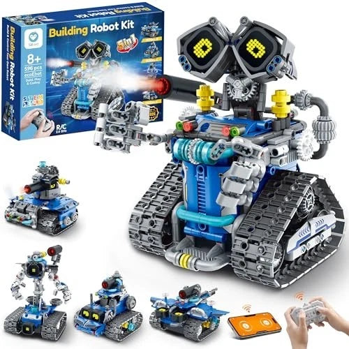 Robot Building Kit, 596 Pieces, Remote & App Controlled STEM Toy for Boys
