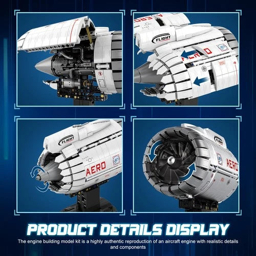 Aircraft Engine Building Blocks Set for Adults, Engine Model with Motor that ...