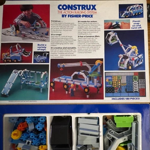 1983 Vintage Construx Action Building System Land/Air Adventure Set 180PCS