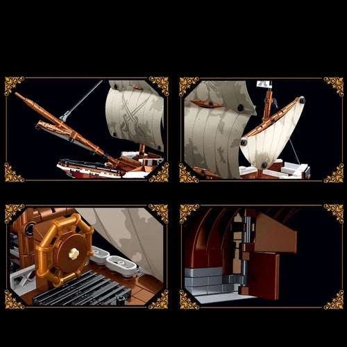 MOC Mayflower Ship Model Building Blocks 2284 Pieces Large Sailing set