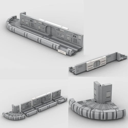 MOC Modular Exterior Corridor System with 4 Entrances 1147pcs DIY Kit