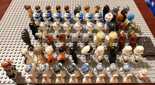 LEGO Star Wars minifigure lot 60+ minifigures. 1 Custom Printed On Lego
