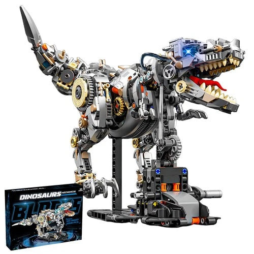 Mechanical Tyrannosaurus Building Blocks Set with LED Light & Display Stand, ...
