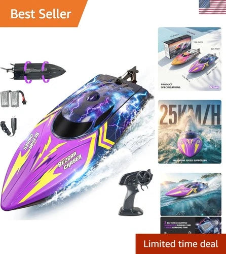 25 KPH 12-Inch RC Boat - Waterproof & Fun for Kids and Water Enthusiasts