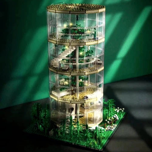 Hengtai Forest Villa Transparent Tree House Replica Glass Lighted Bldg Block Set