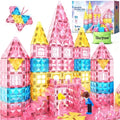 Magnetic Tiles 102Pcs with 2 Stairs 2 Dolls Princess Castle Kids Ages 3-12