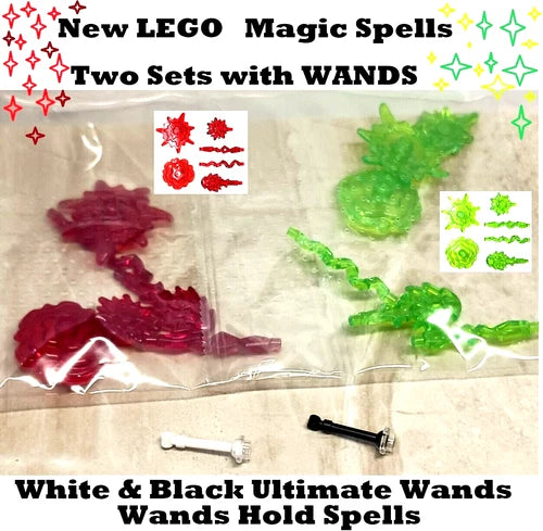 New LEGO Harry Potter Magic Spells Set Lot of 2 ULTIMATE WANDS Stocking Stuffer