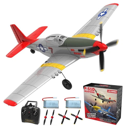 VOLANTEX 2.4G 4CH P51 Stunt Plane Wingspan RC Airplane 6Axis Gyro Mustang Glider