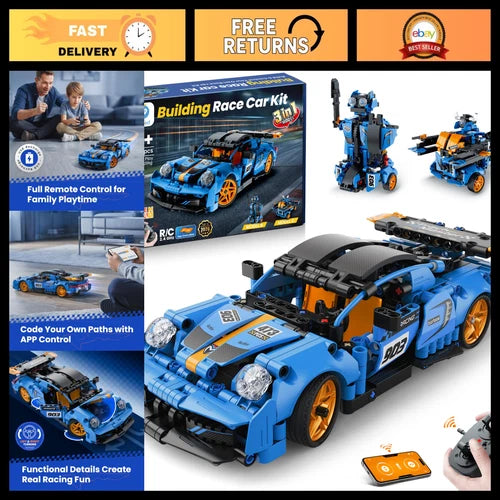 Remote Control Car Robot Building Kit - STEM Toys for Boys 8+ - Educational Gift