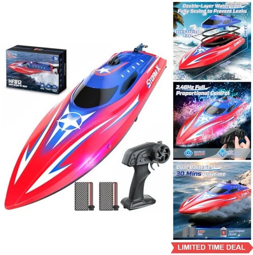 RC Boat 20 MPH Remote Control 2.4GHz Waterproof for Pool Lake 392 FT Range 30
