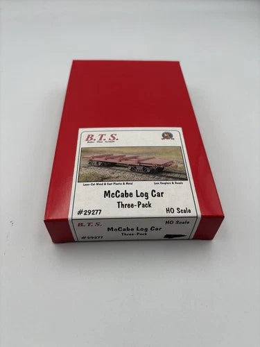 BTS 29277 HO Scale McCabe Log Car Laser-Cut Car Model Building Kit (Pack of 3)