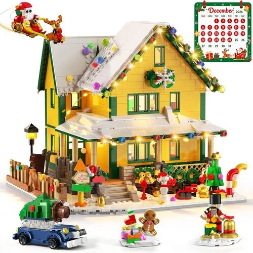 INSOON 2026 Advent Calendar Christmas House Mini Building Set with Light
