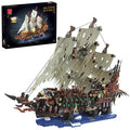 Pirate Ship Building Set with Lights MOC Flying Dutchman Model for Teens &