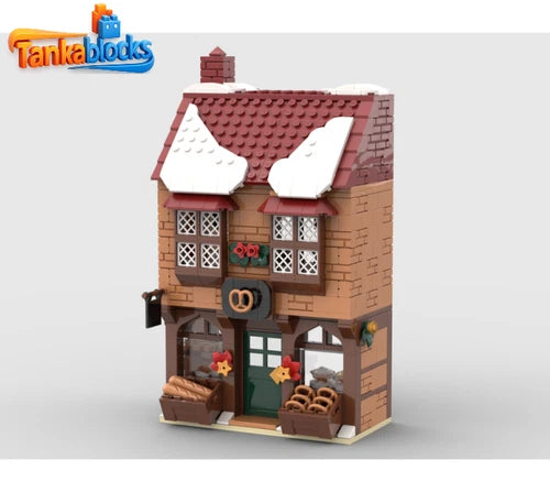 MOC-235708 Winter Village Bakery DIY Model building blocks Toys Christmas gift