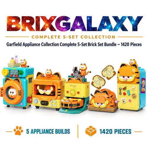 Garfield Complete 5-Set Brick Collection – 1,420 Pieces by Pantasy