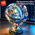 KAVOWORLD 1793PCS Space Station Building Blocks LED Earth Globe 3D Model Kit