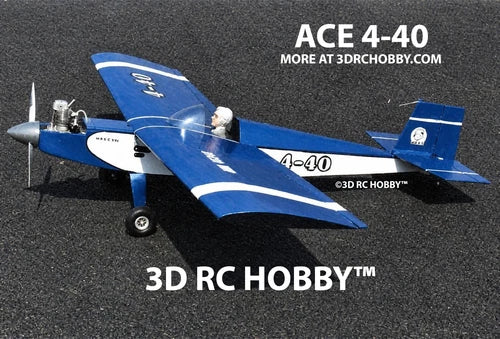 Ace 4-40 57" Wingspan RC Airplane Kit Laser Cut Short Kit + Plans
