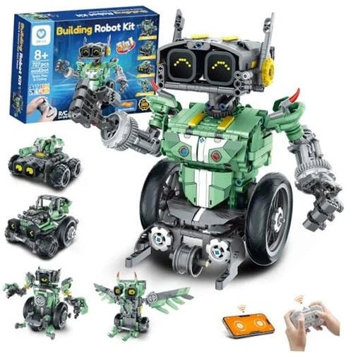 Robot Car Building Kit with Remote Control Gift for Boys Ages 8-14 \| Green