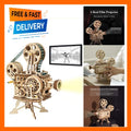 3D Wooden Puzzle Vitascope Model Building Kit Mechanical Movie Projector for