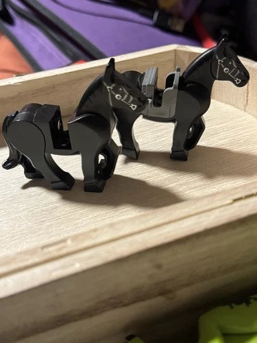 MEOW LOTR Ringwraith Nazgul Lot 2 Black Horses + Minifigure 9472 Weathertop