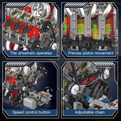 V8 Engine Building Set, 2718 Pcs Model Kit for Adults 14+